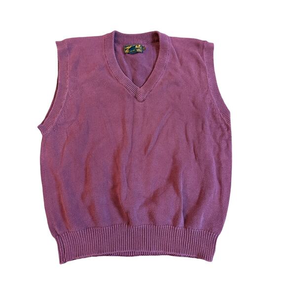 Vintage Eddie Bauer Mens XL Tall 100% Cotton Burgundy Sweater Vest EUC - Picture 1 of 4